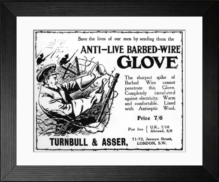 Framed Print : Anti-Live Barbed Wire advertisement Framed Print : Anti-Live Barbed Wire advertisement