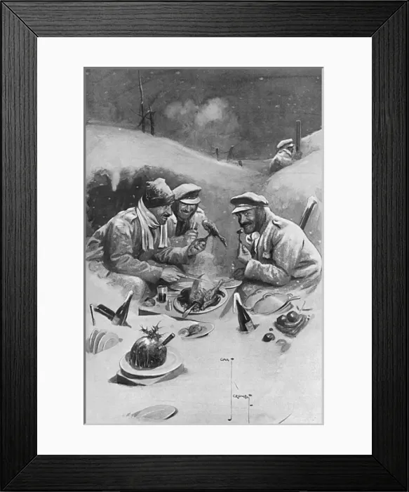 Framed Print : Christmas Dinner in the trenches by Charles Crombie Framed Print : Christmas Dinner in the trenches by Charles Crombie