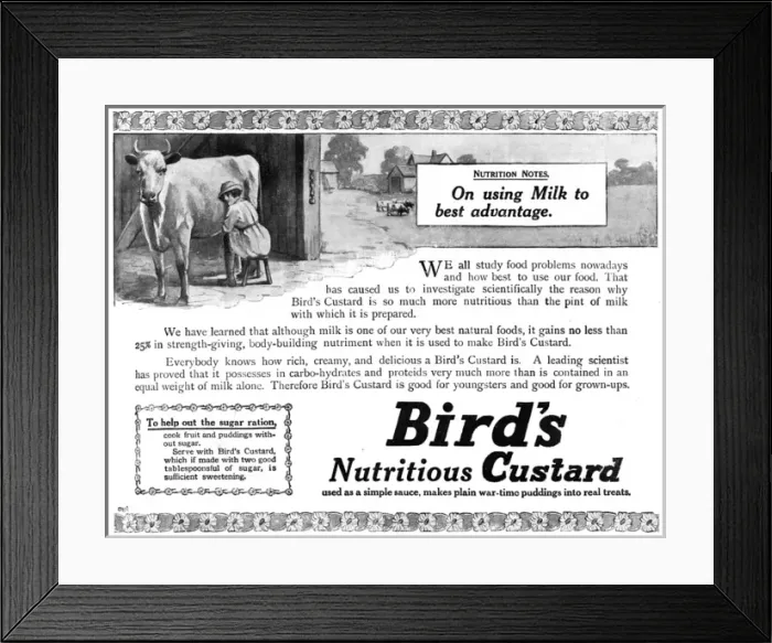 Framed Print : Birds custard advertisement, WW1 Framed Print : Birds custard advertisement, WW1