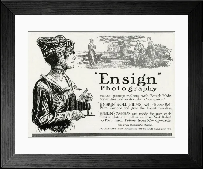 Framed Print : Advert for Ensign camera 1918 Framed Print : Advert for Ensign camera 1918