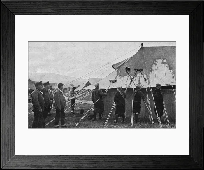 Framed Print : Concealing a British hospital from enemy, WW1 Framed Print : Concealing a British hospital from enemy, WW1