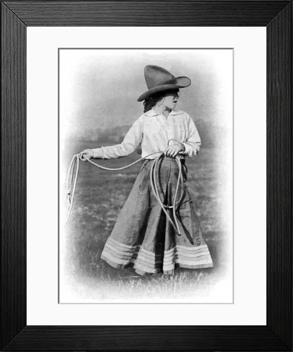 Framed Print : Poppette Ginnette breaking in horses for the Army, WW1