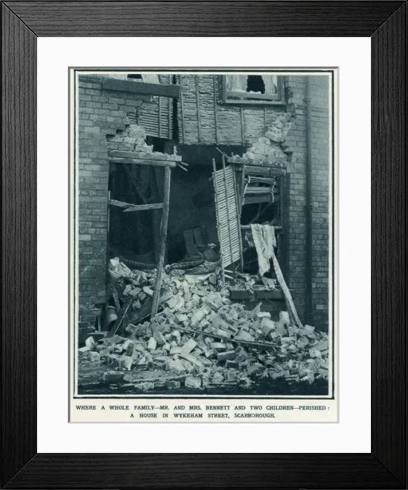Framed Print : Bombarded by German war-ship 1914 Framed Print : Bombarded by German war-ship 1914