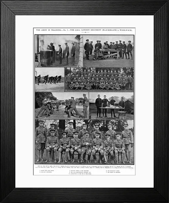 Framed Print : 3 / 20th London Regiment (Blackheath & Woolwich) in training Framed Print : 3 / 20th London Regiment (Blackheath & Woolwich) in training