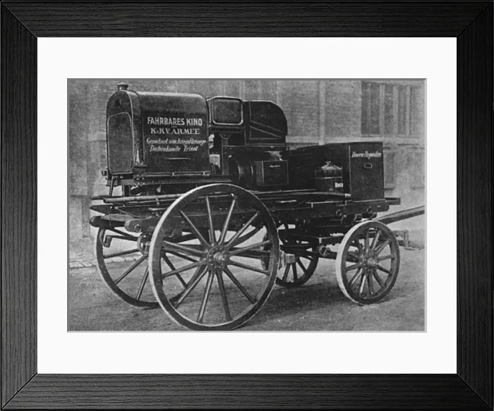 Framed Print : Travelling cinematograph with Austrian army, WW1 Framed Print : Travelling cinematograph with Austrian army, WW1