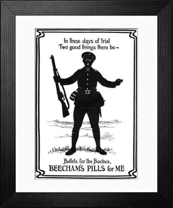 Framed Print : Beechams Pills advertisement, WW1 Framed Print : Beechams Pills advertisement, WW1