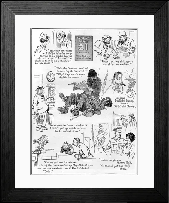 Framed Print : Daylight Saving, 1916 Framed Print : Daylight Saving, 1916