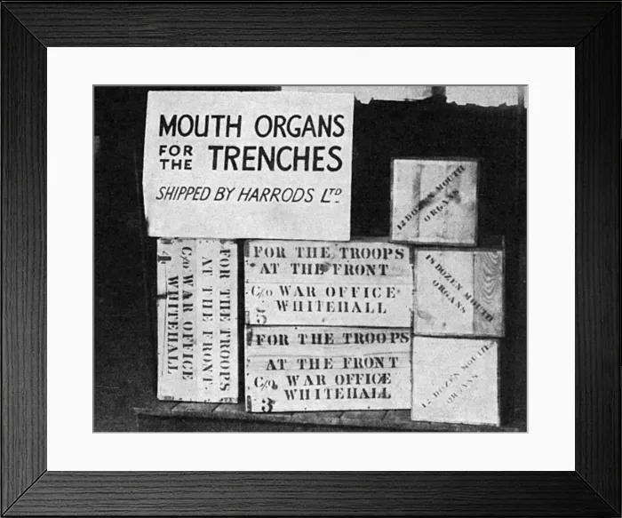 Framed Print : Mouth Organs for the Trenches, WW1 Framed Print : Mouth Organs for the Trenches, WW1