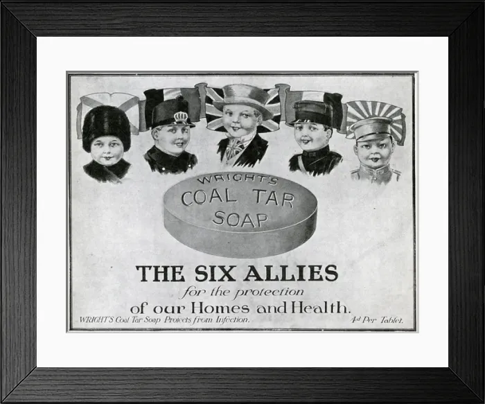 Framed Print : Advert for Wrights Coal Tar Soap 1915 Framed Print : Advert for Wrights Coal Tar Soap 1915