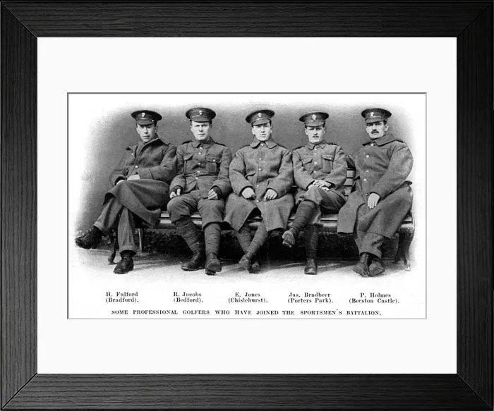 Framed Print : Professional golfers in Sportsmens Battalion