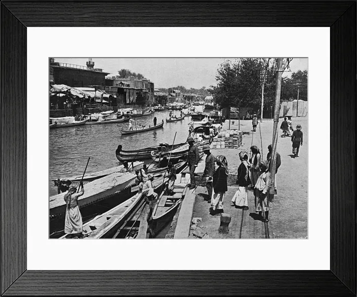 Framed Print : British Army in Mesopotamia, the creek at Basra, 1916 Framed Print : British Army in Mesopotamia, the creek at Basra, 1916