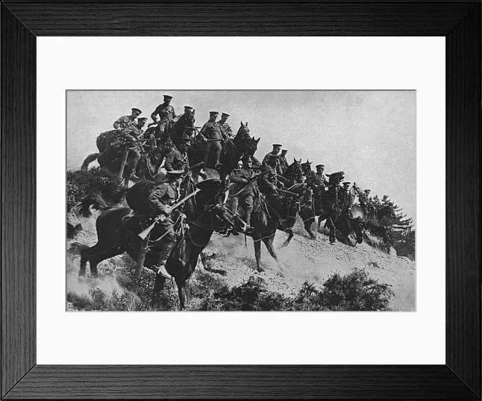 Framed Print : British mounted troops, WW1