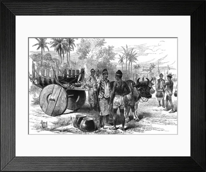 Framed Print : Sketches in Burmah - A Burmese Travelling Cart Framed Print : Sketches in Burmah - A Burmese Travelling Cart