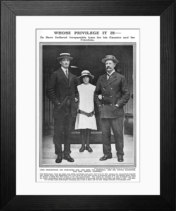 Framed Print : Lord Desborough with remaining son, Ivo Grenfell Framed Print : Lord Desborough with remaining son, Ivo Grenfell