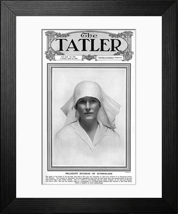 Framed Print : Millicent, Duchess of Sutherland as a nurse, Tatler cover, W Framed Print : Millicent, Duchess of Sutherland as a nurse, Tatler cover, W