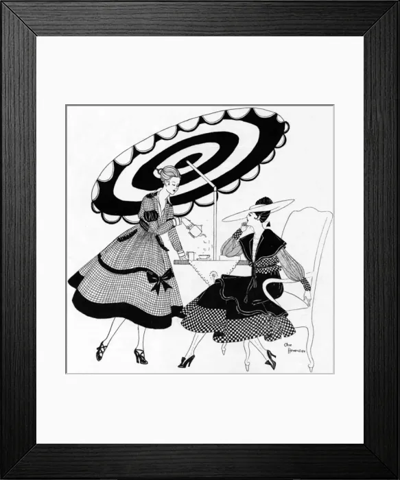 Framed Print : First World War dresses, ladies taking afternoon tea Framed Print : First World War dresses, ladies taking afternoon tea