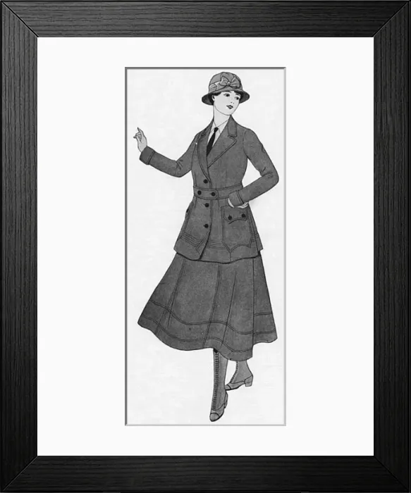 Framed Print : Lady chauffeur costume from Dunhills, WW1 Framed Print : Lady chauffeur costume from Dunhills, WW1