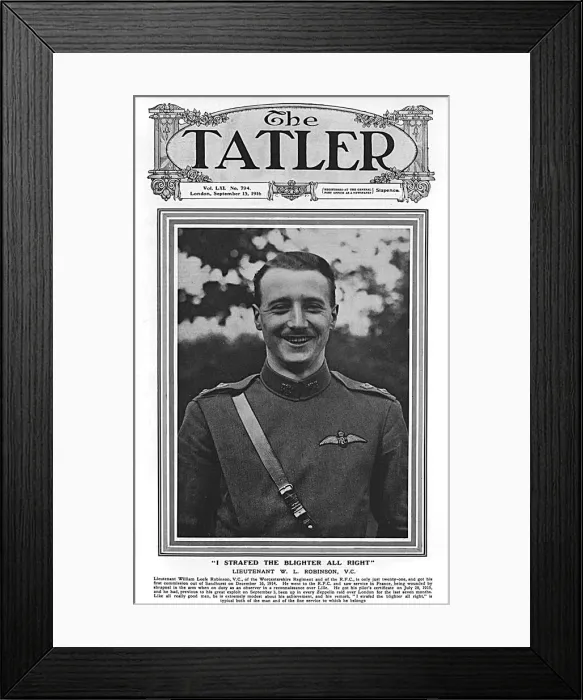 Framed Print : Tatler front cover, William Leefe Robinson, V. C. WW1