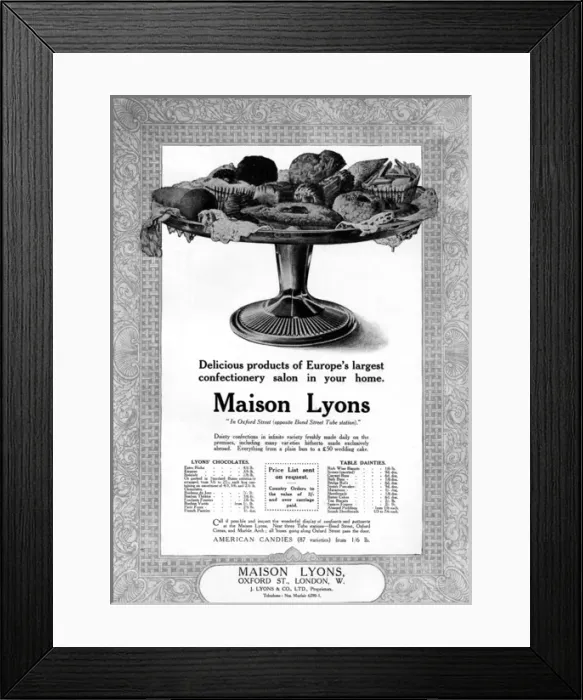 Framed Print : Maison Lyons advertisement, WW1 Framed Print : Maison Lyons advertisement, WW1