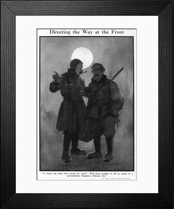 Framed Print : Directing the Way at the Front by B Bairnsfather Framed Print : Directing the Way at the Front by B Bairnsfather