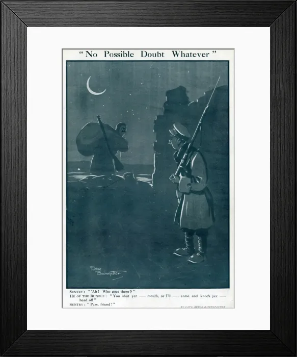 Framed Print : No Possible Doubt Whatsoever by B Bairnsfather Framed Print : No Possible Doubt Whatsoever by B Bairnsfather