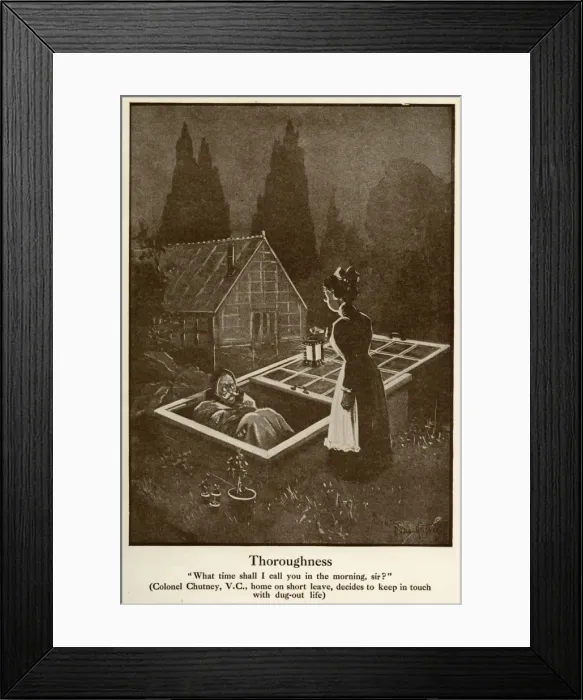 Framed Print : Thoroughness by B Bairnsfather Framed Print : Thoroughness by B Bairnsfather