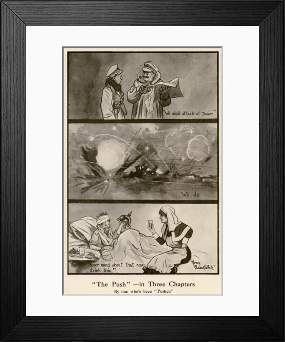 Framed Print : The Push - in three chapters by Bruce Bairnsfather Framed Print : The Push - in three chapters by Bruce Bairnsfather