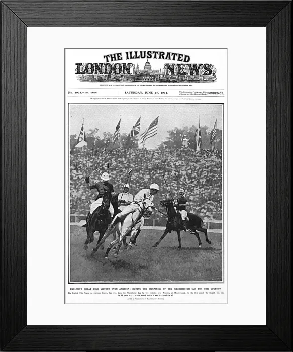 Framed Print : Englands victory over America in polo, 1914