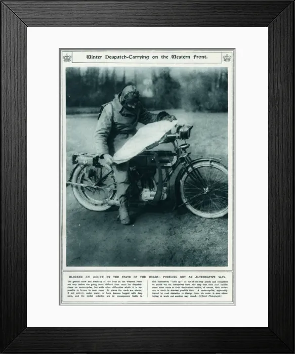 Framed Print : Winter dispatch carrying on the Western Front 1917 Framed Print : Winter dispatch carrying on the Western Front 1917