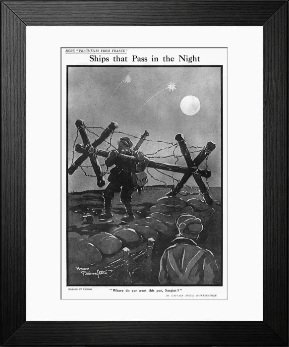 Framed Print : Ships that pass in the Night by Bruce Bairnsfather Framed Print : Ships that pass in the Night by Bruce Bairnsfather