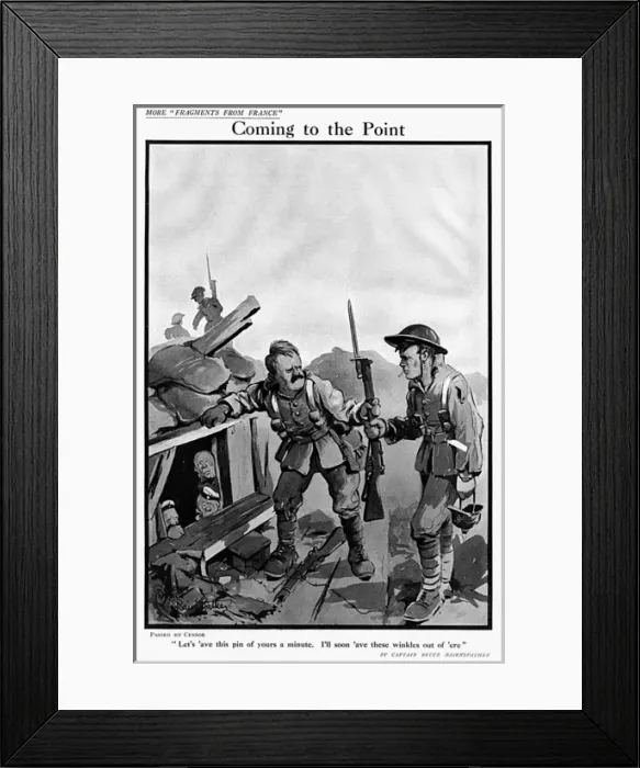Framed Print : Coming to the Point by Bruce Bairnsfather Framed Print : Coming to the Point by Bruce Bairnsfather