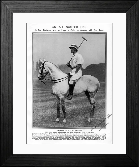 Framed Print : Captain Leslie Cheape, polo player Framed Print : Captain Leslie Cheape, polo player