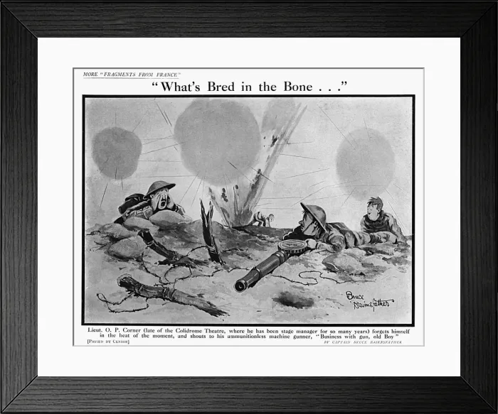 Framed Print : Whats Bred in the Bone... by Bruce Bairnsfather Framed Print : Whats Bred in the Bone... by Bruce Bairnsfather