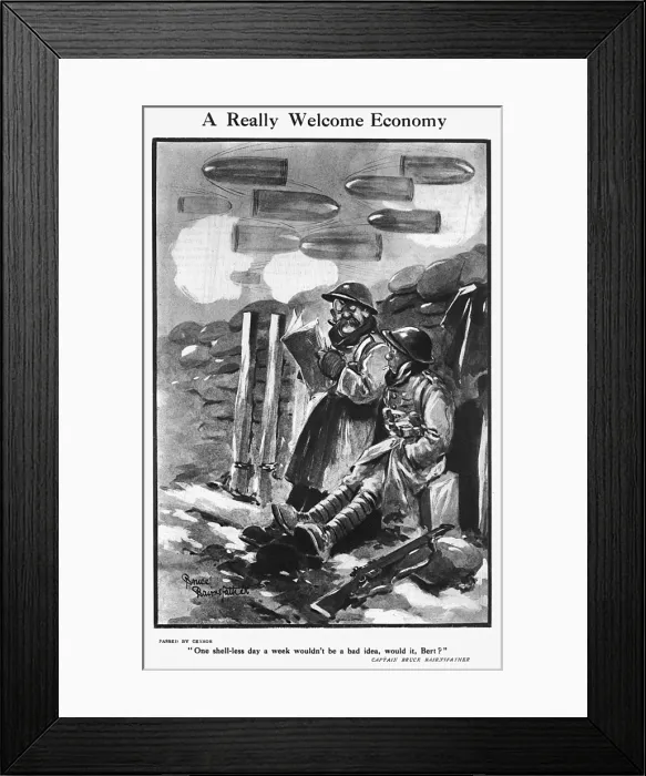 Framed Print : A Really Welcome Economy by Bruce Bairnsfather Framed Print : A Really Welcome Economy by Bruce Bairnsfather