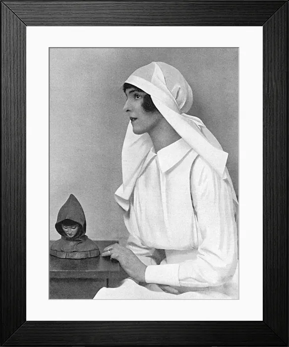 Framed Print : Mrs A. E. Grant (Bettine Stuart-Wortley) as a nurse, WW1 Framed Print : Mrs A. E. Grant (Bettine Stuart-Wortley) as a nurse, WW1