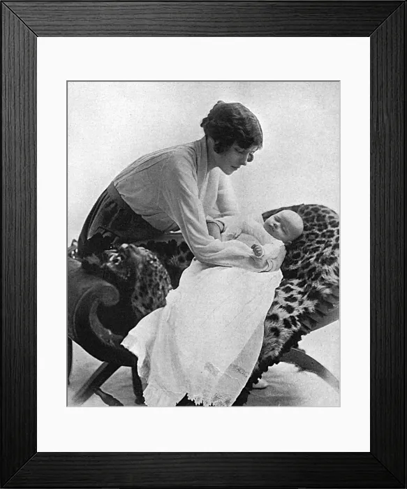Framed Print : Lady Loughborough (Sheila Chisholm) with her baby Framed Print : Lady Loughborough (Sheila Chisholm) with her baby