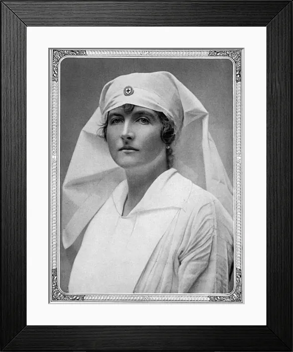 Framed Print : Lady Swettenham, an ambulance worker in France, WW1 Framed Print : Lady Swettenham, an ambulance worker in France, WW1