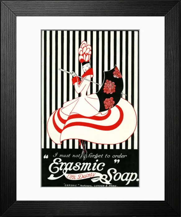 Framed Print : Erasmic Soap advertisement, 1917 Framed Print : Erasmic Soap advertisement, 1917