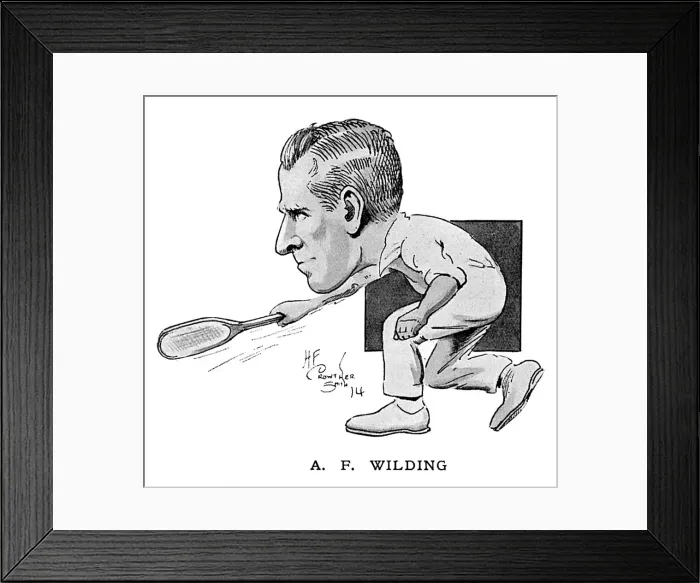 Framed Print : Tennis player Captain A. F. Wilding in caricature Framed Print : Tennis player Captain A. F. Wilding in caricature