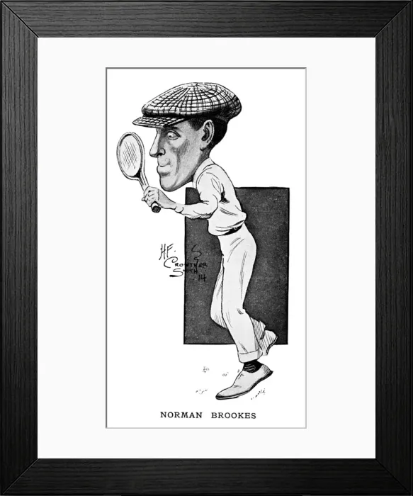 Framed Print : Tennis player Norman Brookes in caricature Framed Print : Tennis player Norman Brookes in caricature