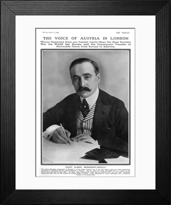 Framed Print : Count Albert Mensdorff-Pouilly, Austro-Hungarian Ambassador Framed Print : Count Albert Mensdorff-Pouilly, Austro-Hungarian Ambassador