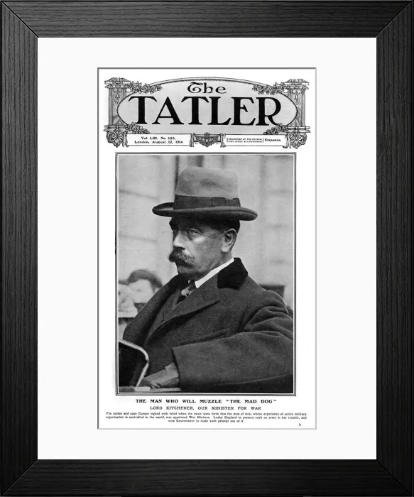 Framed Print : Tatler front cover, outbreak of WW1, Lord Kitchener