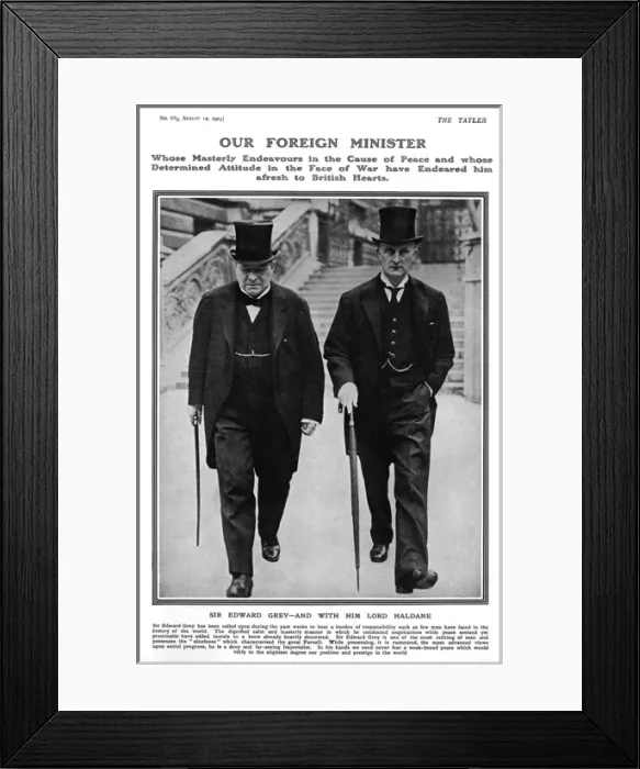 Framed Print : Sir Edward Grey & Lord Haldane, outbreak of First World War Framed Print : Sir Edward Grey & Lord Haldane, outbreak of First World War