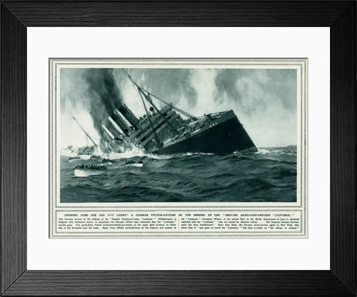 Framed Print : Germans showing guns on the Lusitania 1915 Framed Print : Germans showing guns on the Lusitania 1915