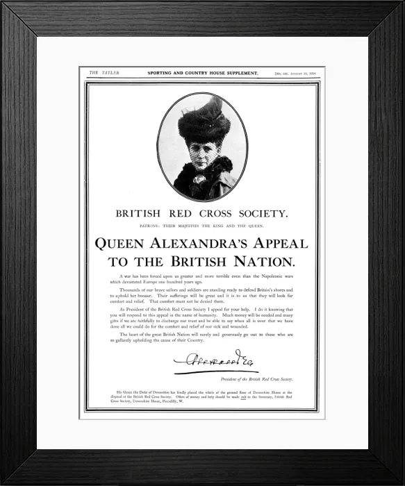 Framed Print : British Red Cross Society appeal by Queen Alexandra, WW1