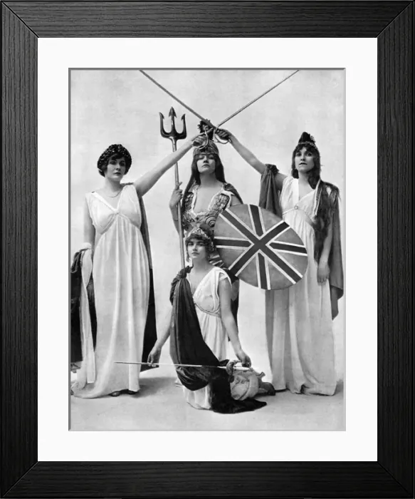 Framed Print : Patriotic tableau at the Alhambra, Defenders of Europe WW1 Framed Print : Patriotic tableau at the Alhambra, Defenders of Europe WW1