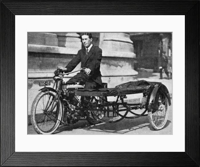 Framed Print : Motor cycle with side-car ambulance, WW1 Framed Print : Motor cycle with side-car ambulance, WW1