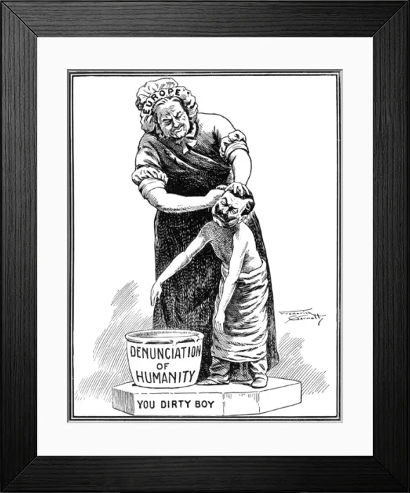 Framed Print : You Dirty Boy, Kaiser Wilhelm II cartoon, WW1 Framed Print : You Dirty Boy, Kaiser Wilhelm II cartoon, WW1