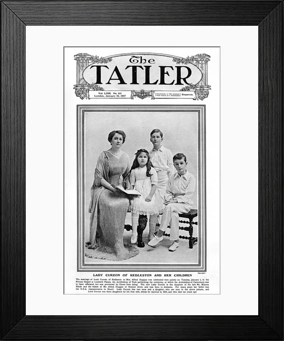 Framed Print : Lady Curzon of Kedleston and her children, 1917 Framed Print : Lady Curzon of Kedleston and her children, 1917