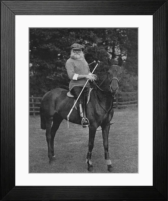 Framed Print : Charles Stanhope, 8th Earl of Harrington on polo pony Framed Print : Charles Stanhope, 8th Earl of Harrington on polo pony